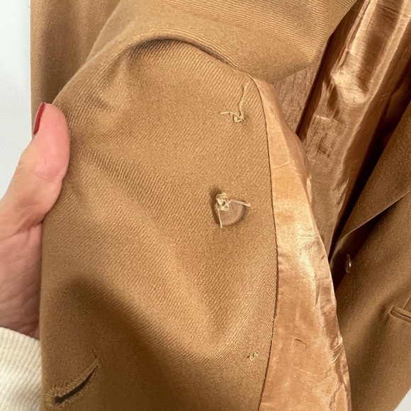 Vintage Pendleton 100% Wool Double Breasted Camel Jacket Size 16 Tall - Picture 8 of 13